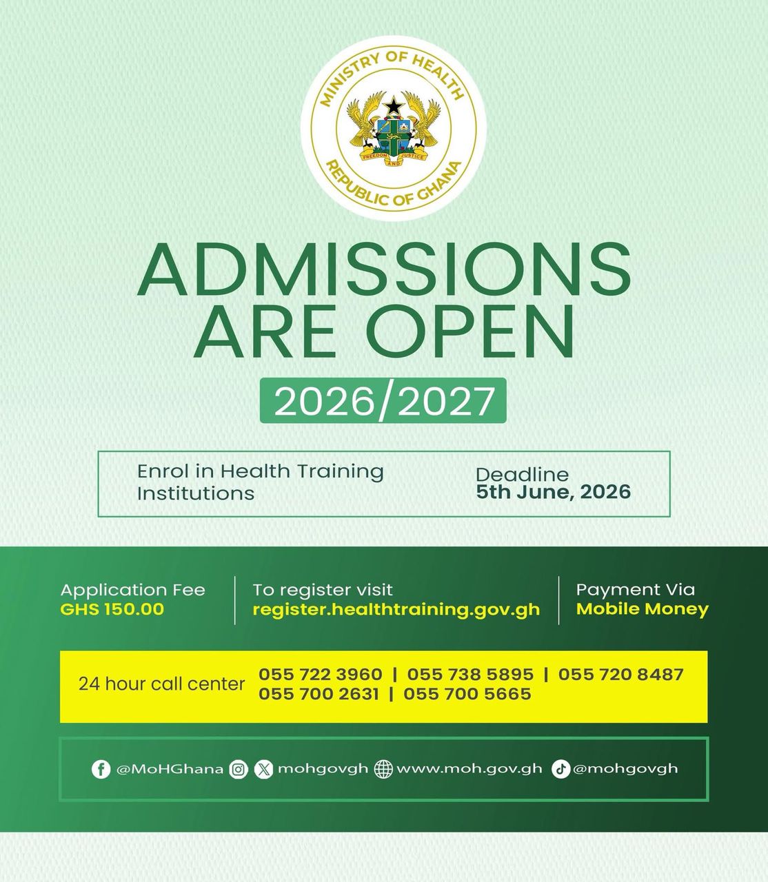 Admission Opened for 2026/2027 academic year